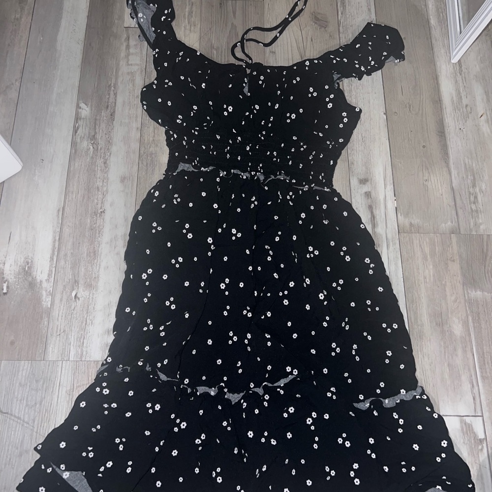 Wild Fable Black and White Asymmetrical Dress